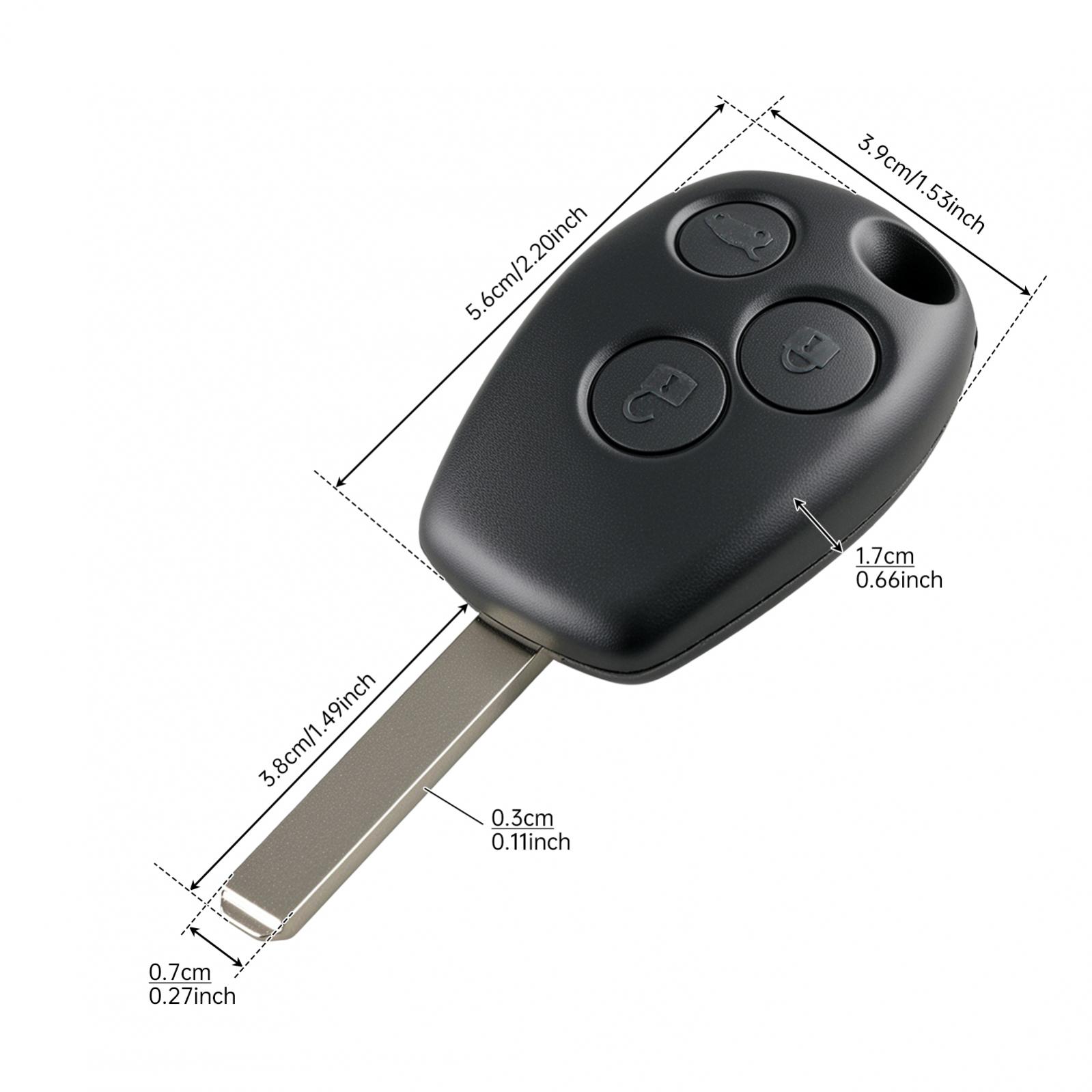433Mhz 3 Button Car Remote Key Fob PCF7946 Blade Fit for Renault/Kangoo II - Picture 5 of 8