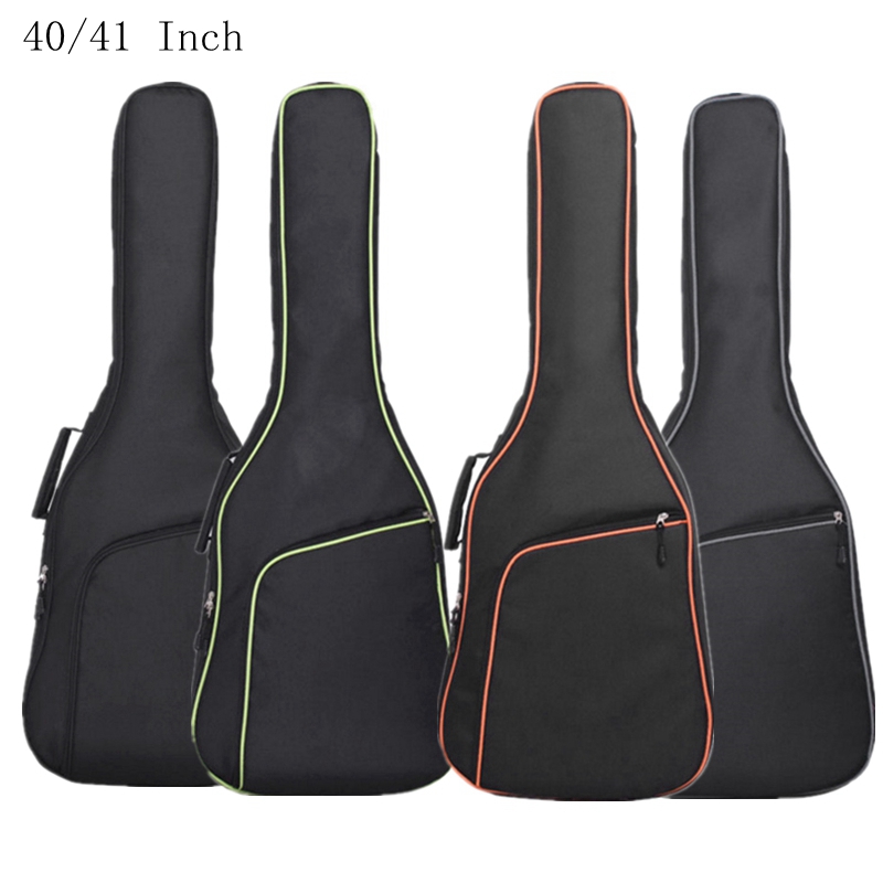 40 / 41 Inch Oxford Fabric Acoustic Guitar Case Colorful Edge Gig Bag Double Straps Padded 10mm Cotton Soft Waterproof Backpack 