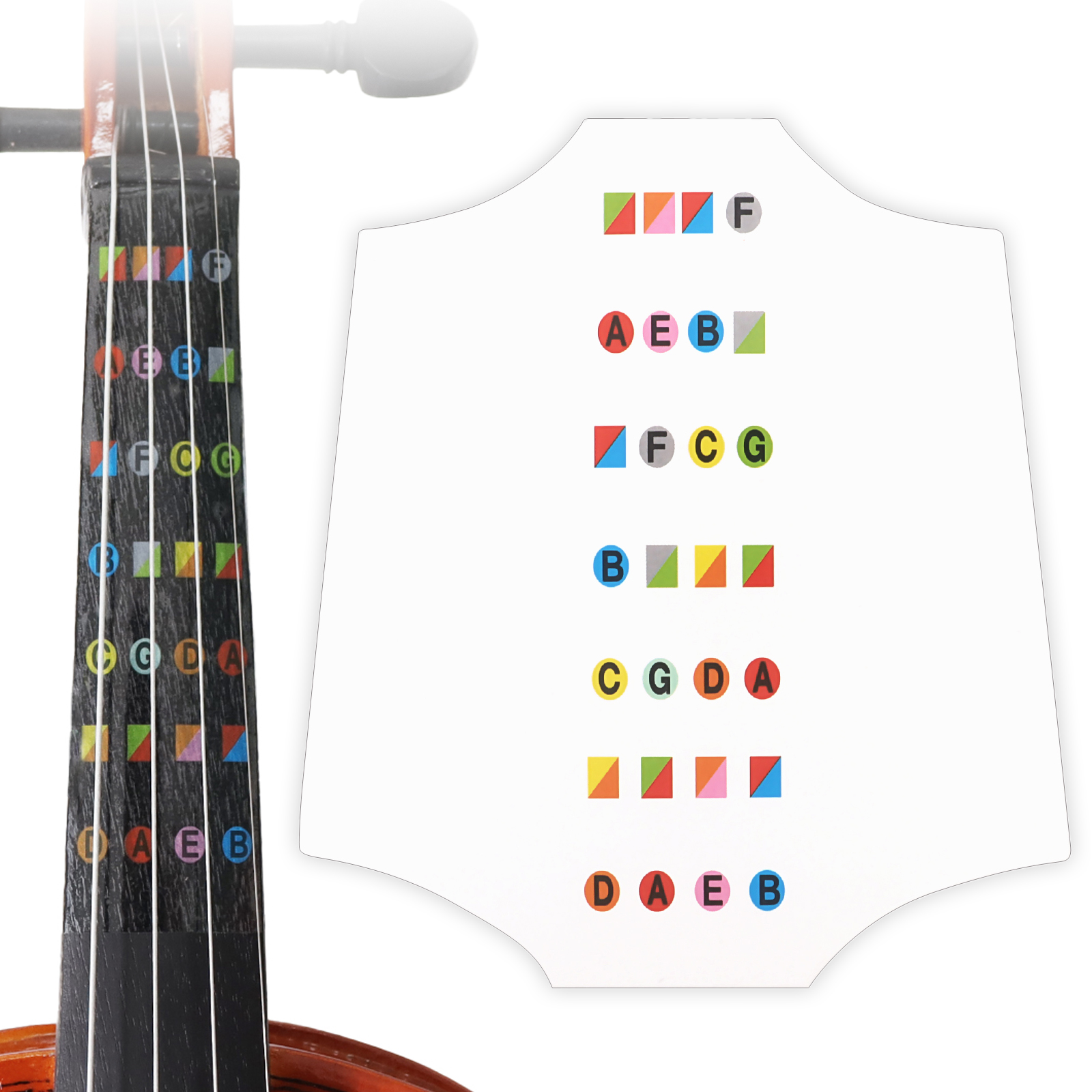 Practice Intonation Fingerboard Sticker for 4/4 Violin, Beginner Full Size Violin Finger Guidance